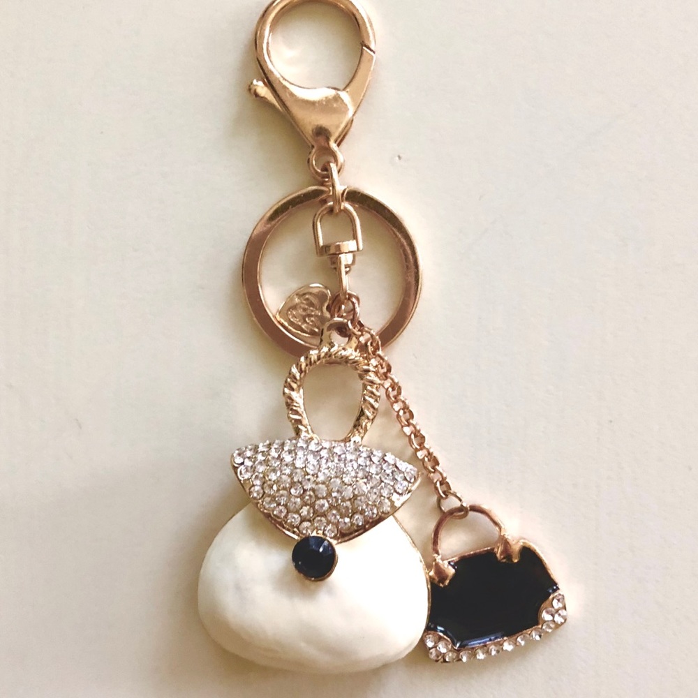 BETSEY JOHNSON Black/white Purse Keychain
